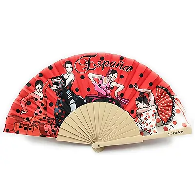 Abanico Flamenco Borde España con Funda de Piel Fabricada en España | Abanicos de España