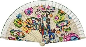 BDM Abanico Barcelona Español de Madera | Diseño Exclusivo Inspirado en Barcelona y Gaudí | Hec