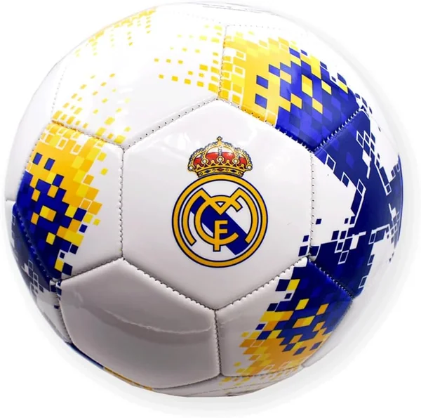 Real Madrid Balón diseño pixelado Talla 5 tamaño Similar al reglamentario Producto Oficial