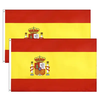 Pack 2 Banderas de España 90x150cm con Anillas | Especial Balcón y Exterior