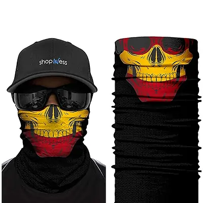 ShopINess Pañuelo Bandana Multiuso Calavera Bandera para Adultos