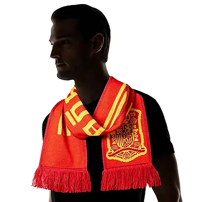 Bufanda de la Copa Mundial de la FIFA 2018 con escudo de la federación, obras de arte y marca del país | Bufandas de España