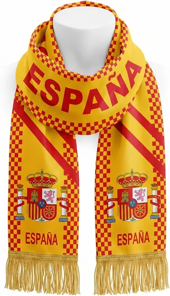 Bufanda España para Aficionados de la Selección Española de Fútbol, Copa del Mundo y La Liga. M