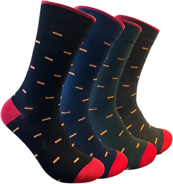 4 PARES CALCETINES CABALLERO SURTIDOS- Calcetines moda hombre- Calcetin bandera españa surtidos
