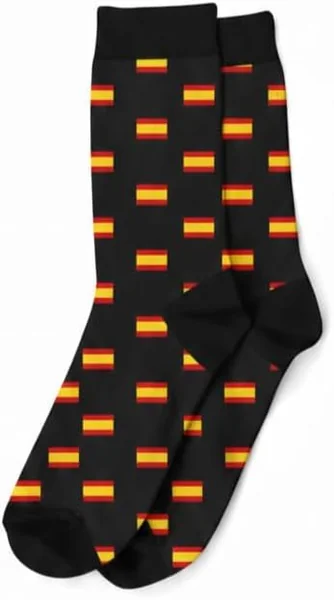 Calcetines con Bandera de España, Poliéster 97% Elastano 3%, Talla 42-47.