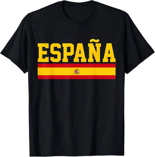 Spagna Apparel Co. Camiseta Bandera de España Recuerdo Hombre Unisex niños Black S Manga Corta 