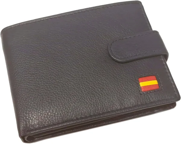 Tiendas LGP Cartera Billetero Bandera España Caballero Piel Vacuno Marrón