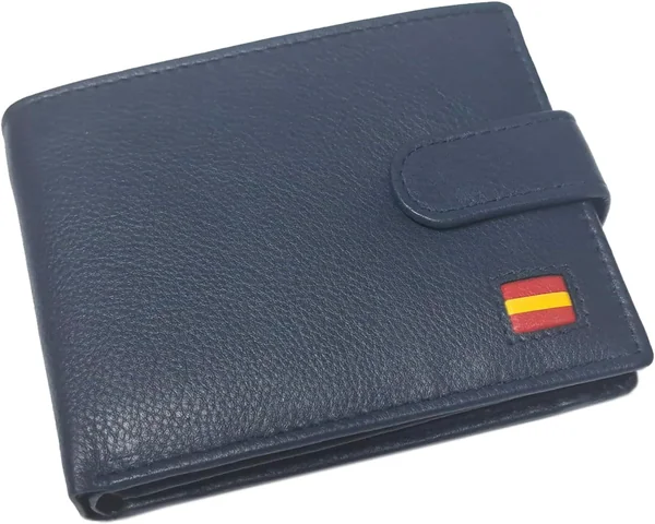 Tiendas LGP Cartera Billetero Bandera España Caballero Piel de Vacuno Azul