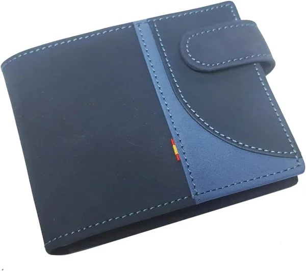 Tiendas LGP Cartera Billetero Tarjetero Monedero para Hombre en Piel y Nobuck de Color Azul, De