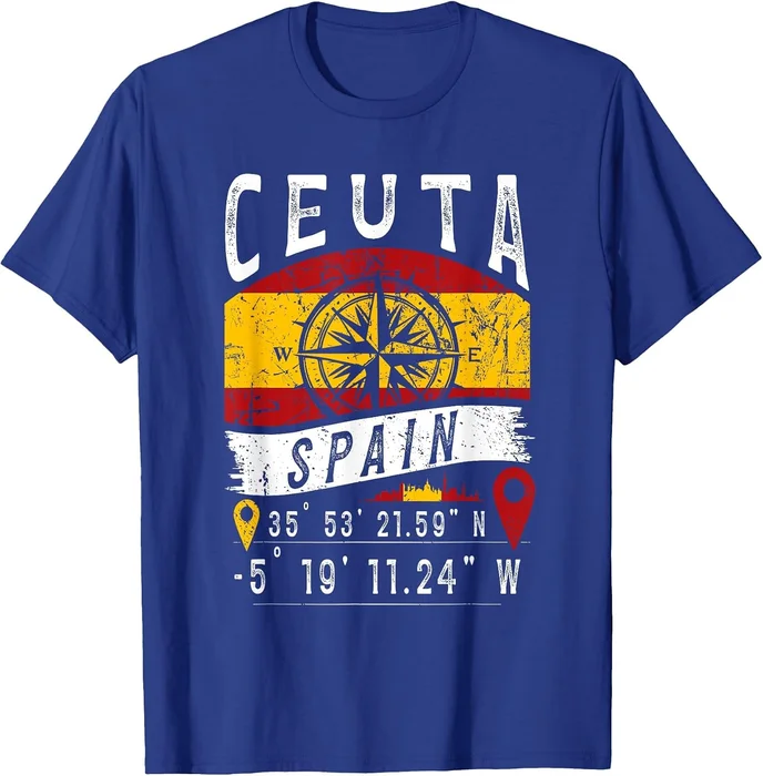 Camiseta 'Ceuta Bandera España Coordenadas GPS'