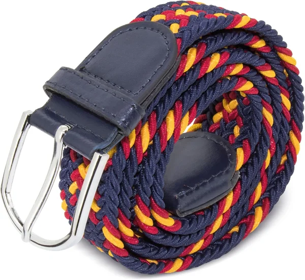 Cinturón para hombre con Bandera de España. Cinturón elástico y trenzado.