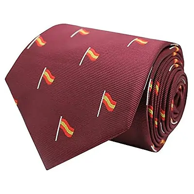 MASGEMELOS - Corbata Seda Calidad Corbatas de España Bandera España Mastil Rojo