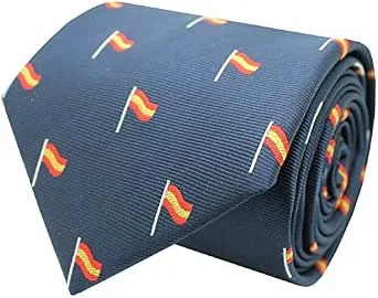 Corbata Seda Bandera España Mastil Azul Marino
