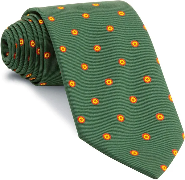 Corbata Verde Botella Círculos Bandera España Escarapela
