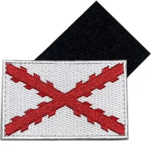Bandera Cruz de Borgoña 100% Bordado con Escudo