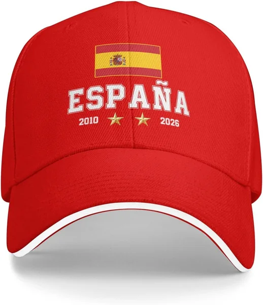 Gorra de béisbol con la bandera de España y 2 estrellas, diseño 