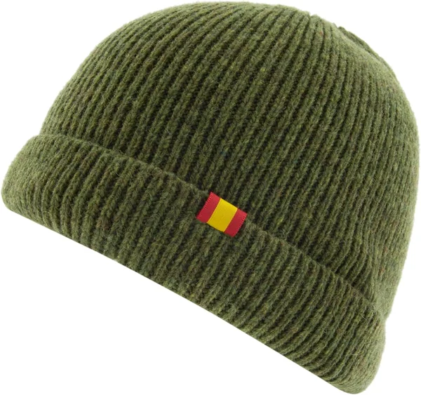 Gorro 100% Lana Merino Bandera de España. Fabricación Nacional y Artesanal. Confeccionado a Man