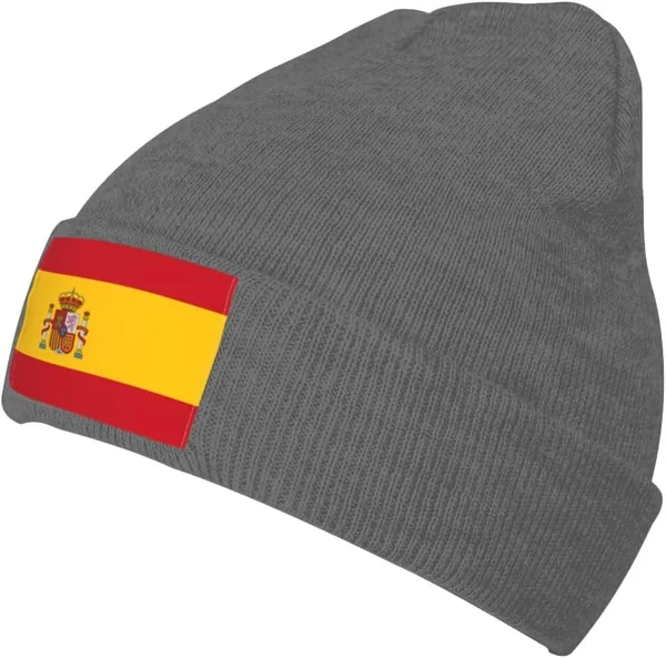 Gorros de Punto con la Bandera de España, Gorro de Moda Multicolor para Invierno, Gorros cálido