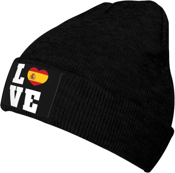Love España Bandera España Corazón Knit Hat Cap Hombre Mujer Deportes Caliente Moda Clásico Rel