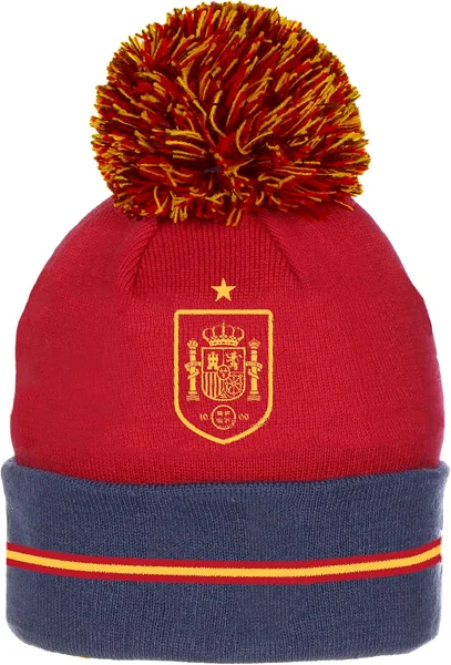 RFEF - Gorro de Lana con Pompón | Detallado con el Escudo de la Selección Española y la Estrell