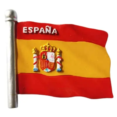 Imán de recuerdo para nevera con bandera de España 3D, hecho a mano, de resina, para decoración del hogar y la cocina