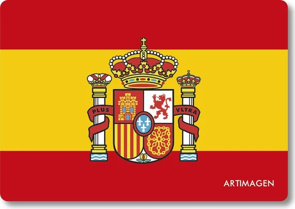 Imán Bandera España con Escudo 80x55 mm.