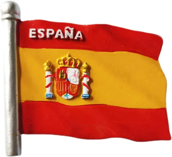 Imán de recuerdo para nevera con bandera de España 3D, hecho a mano, de resina, para decoración