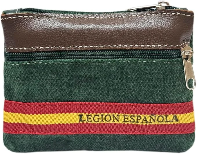 Monedero Lona y Piel de La Legión Española con Bandera de España