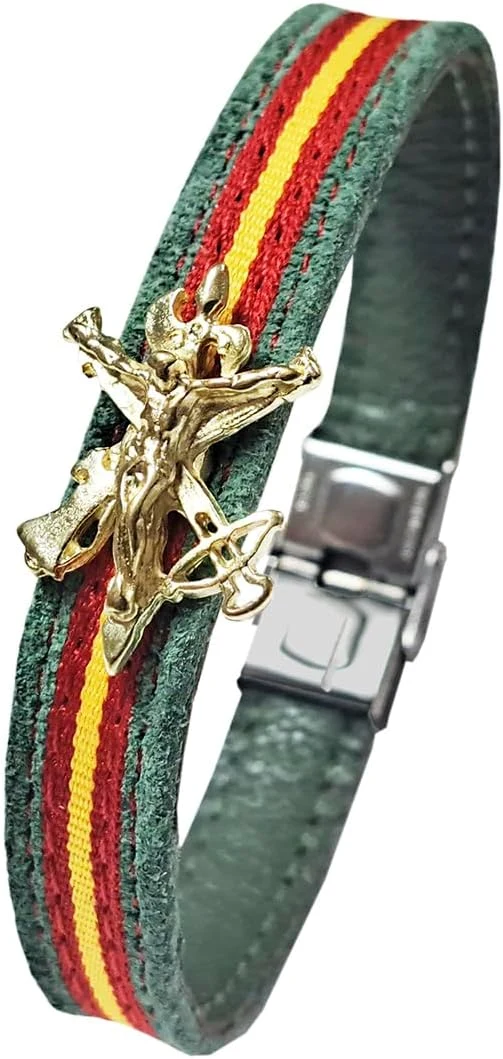 Pulsera Cuero y Acero Cristo de la Buena Muerte Legión Española