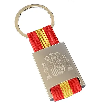 Durabol 1 Llavero Bandera de España de Metal / Tela. Grabado láser. Llaveros de España | Conmemorativo histórico
