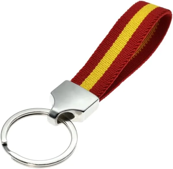 BDM Llavero Original de Tela con la Bandera de España - Ideal para Personalizar Llaves, Coche, 