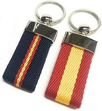 Conjunto dos llaveros de lona bandera de España
