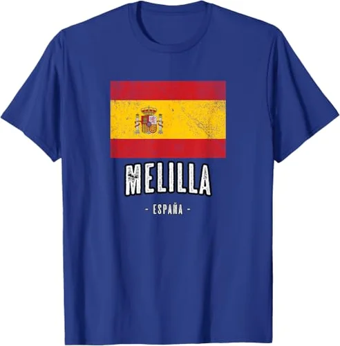 Camiseta Melilla España Souvenir Bandera Ciudad