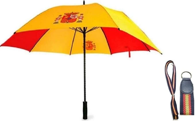 PARAGÜAS Bandera ESPAÑA Antiventisca y Regalo Llavero y Pulsera
