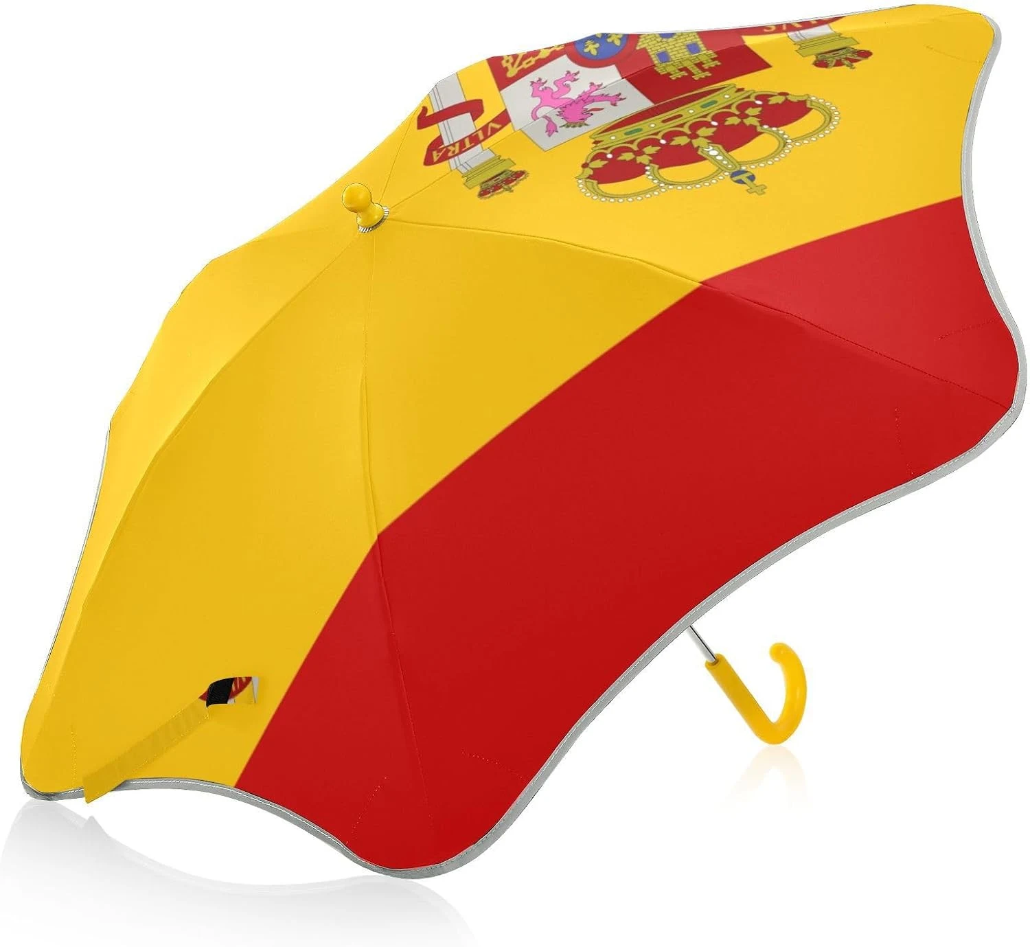 ODAWA Paraguas infantil con bandera y escudo de España resistente al viento