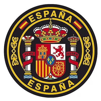 Artimagen Pegatina Círculo España ø 50 mm. | Vinilo y tintas serigráficas homologadas de larga duración.