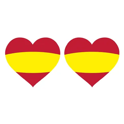 Bc Corona 2 Pegatinas Bandera españa Corazon Vinilo 5 x 4, 5 cm