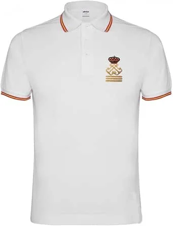 Polo Bandera España en Cuello y Mangas. Bordado Capitán ó Patrón de Yate
