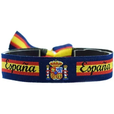 Pulsera de excelente calidad de cinta ajustable con la bandera de España. Pulseras de España.