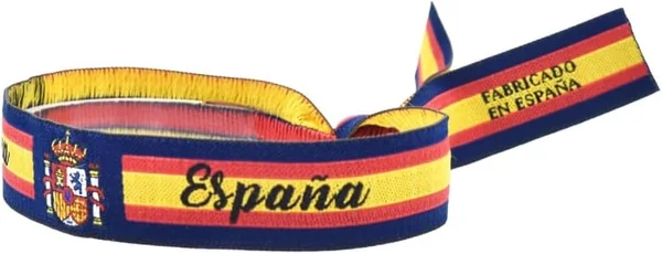 Pulsera de la bandera de España con el escudo nacional y fondo en azul marino con cierre ajusta