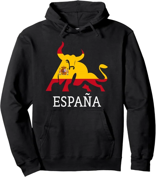 España Bandera Española Souvenir Toro España Bull Silhouette Sudadera con Capucha