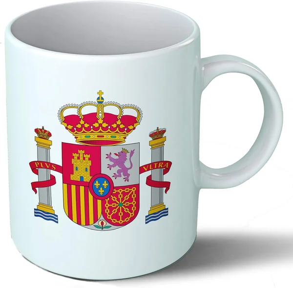 Taza Desayuno Escudo de España - Cerámica Resistente - Capacidad 330 ML - Ideal para Café o Té 