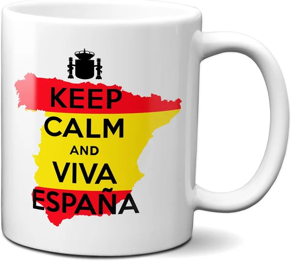 Taza Keep Calm - Viva España - Cerámica - 330 mL - Apta para Microondas y Lavavajillas - Diseño