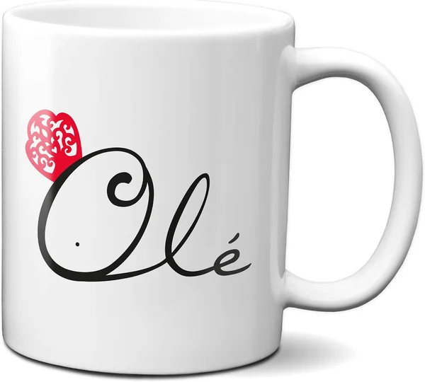 Taza Souvenir España Olé - Cerámica 330 mL - Diseño Resistente - Apta para Microondas y Lavavaj