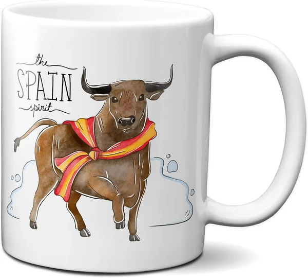 Taza Toro España The Spanish Spirit - Taza Souvenir España Recuerdo Ceramica 330 mL