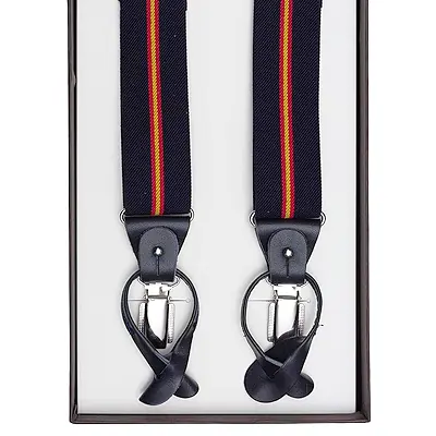 Cencibel Smart Casual Tirantes Cuero Bandera España con la parte trasera en forma de Y Ancho: 35 mm Largo: 112 mm extensibles