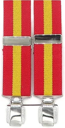 Tirantes hombre bandera España. Talla única caballero. Regulables y elásticos con clip metálico
